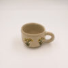 Χειροποίητο Κεραμικό Φλιτζάνι Espresso Ivory με Λουλούδια